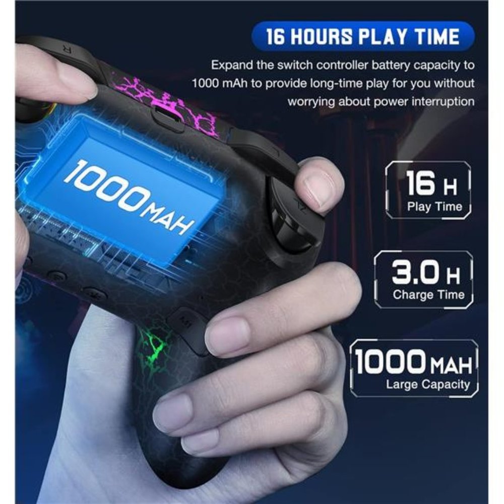 Switch Controller, Wireless Switch Pro Controller w/ Programmable Function Black - Picture 5 of 6